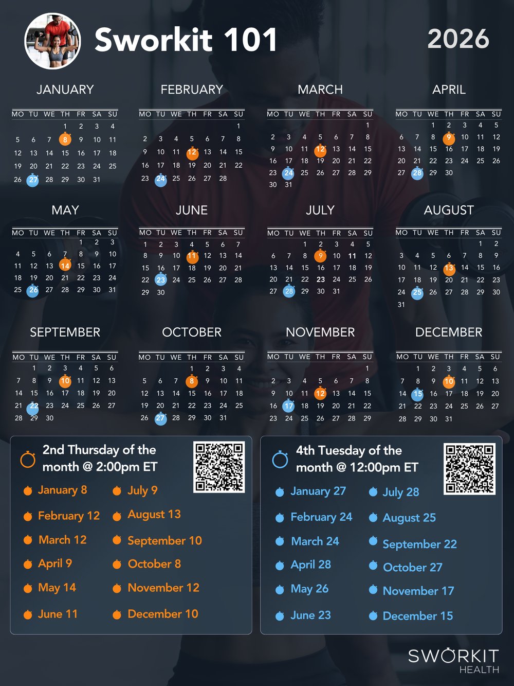 2026 Sworkit 101 Calendar